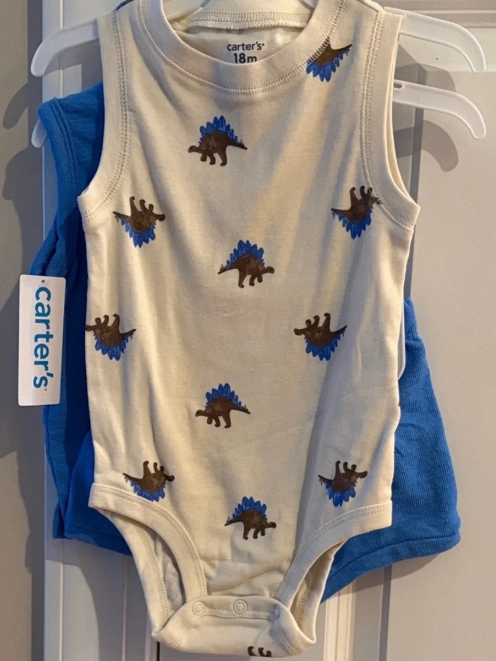 NWT Carter's Dinosaur Tank Top Bodysuit Shorts Outfit 3PC Set 18 Months Baby Boy